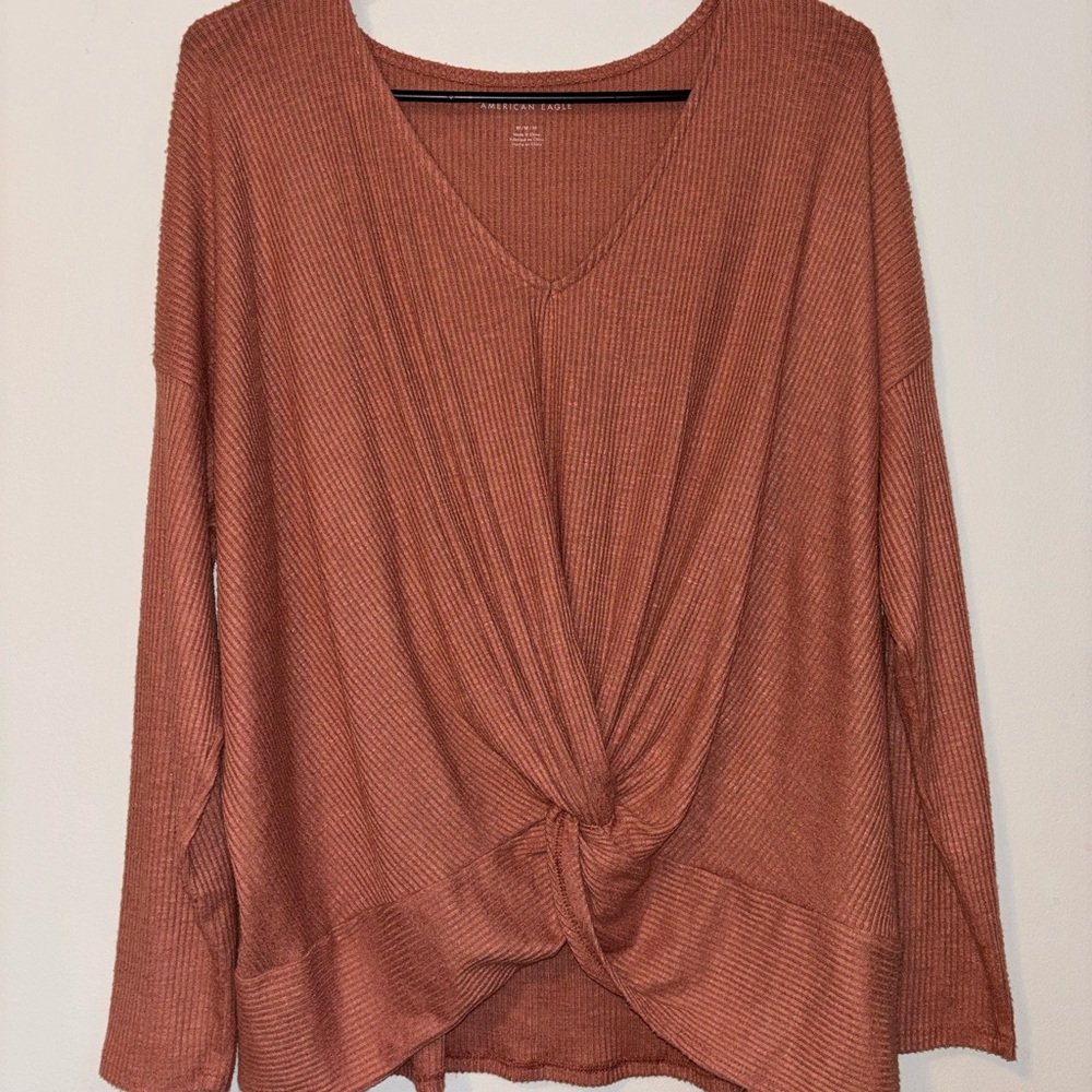 American Eagle Knotted Swearer Top